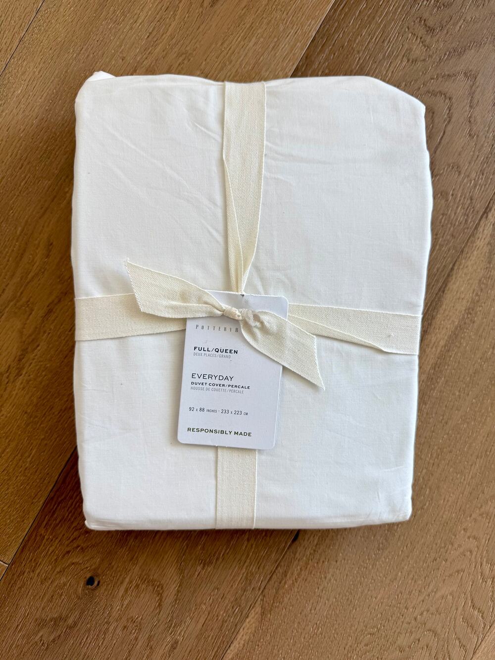 Pottery Barn Everyday Percale Duvet Cover Full Queen White New